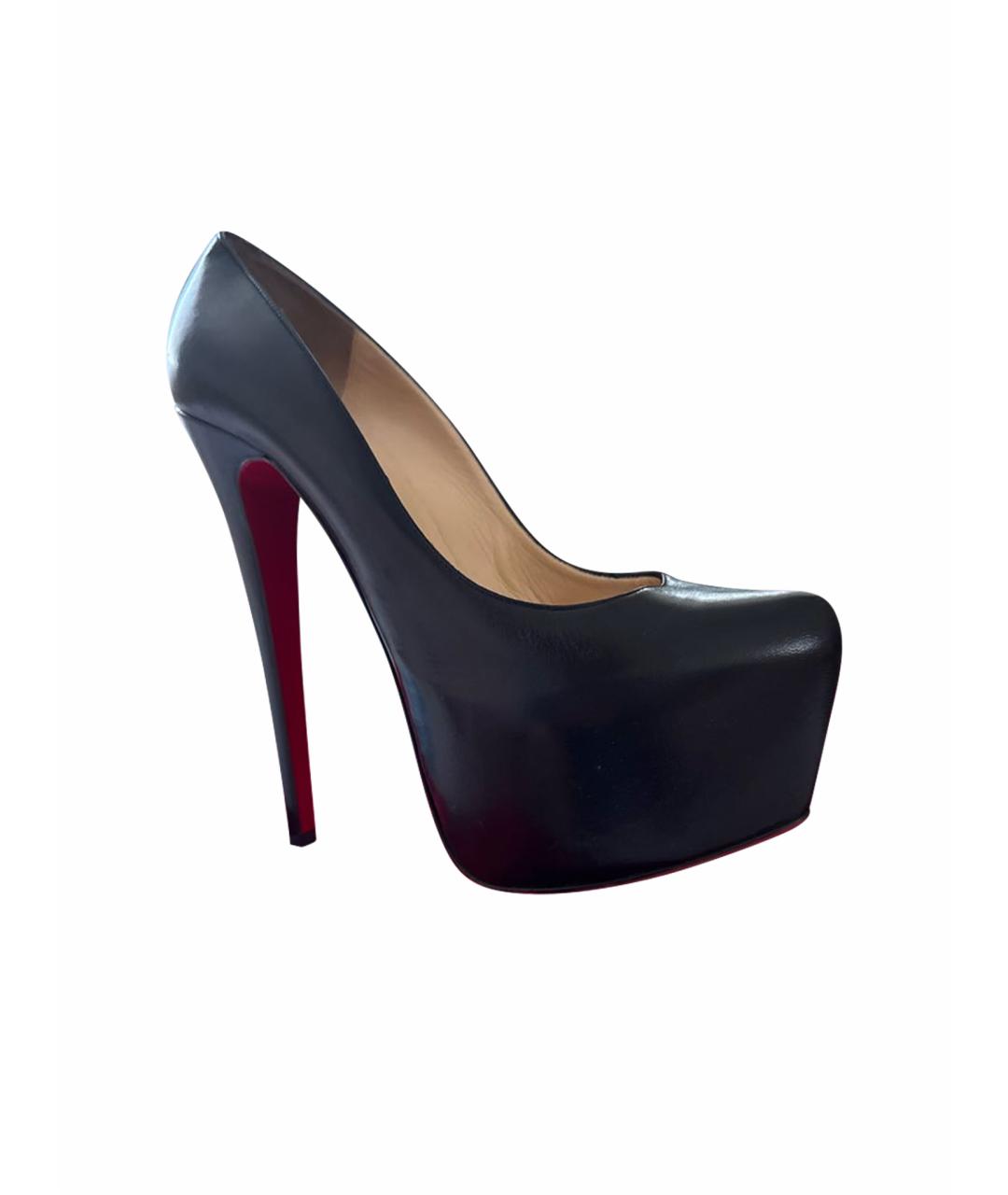 CHRISTIAN LOUBOUTIN Черные кожаные туфли, фото 1