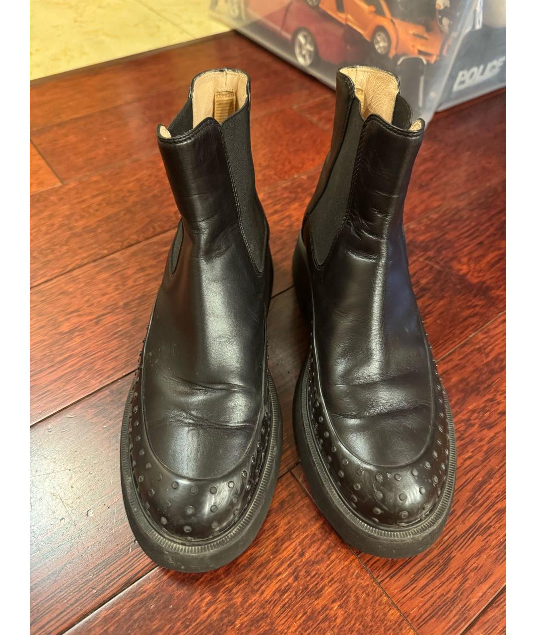TOD'S Черные кожаные ботинки, фото 2