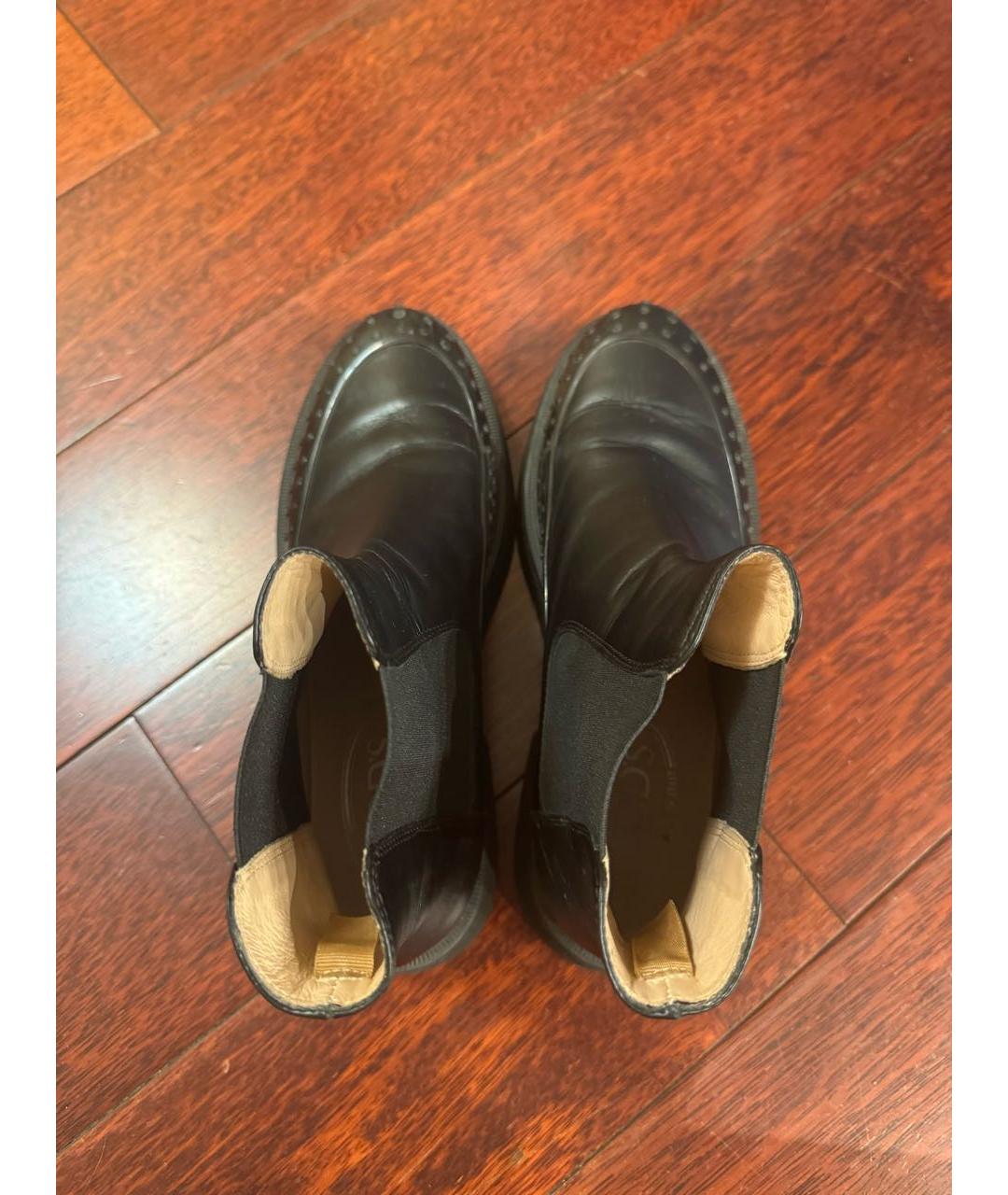TOD'S Черные кожаные ботинки, фото 3