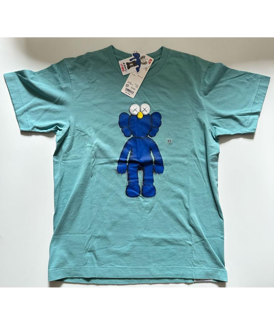 KAWS Бирюзовая хлопковая футболка, фото 2