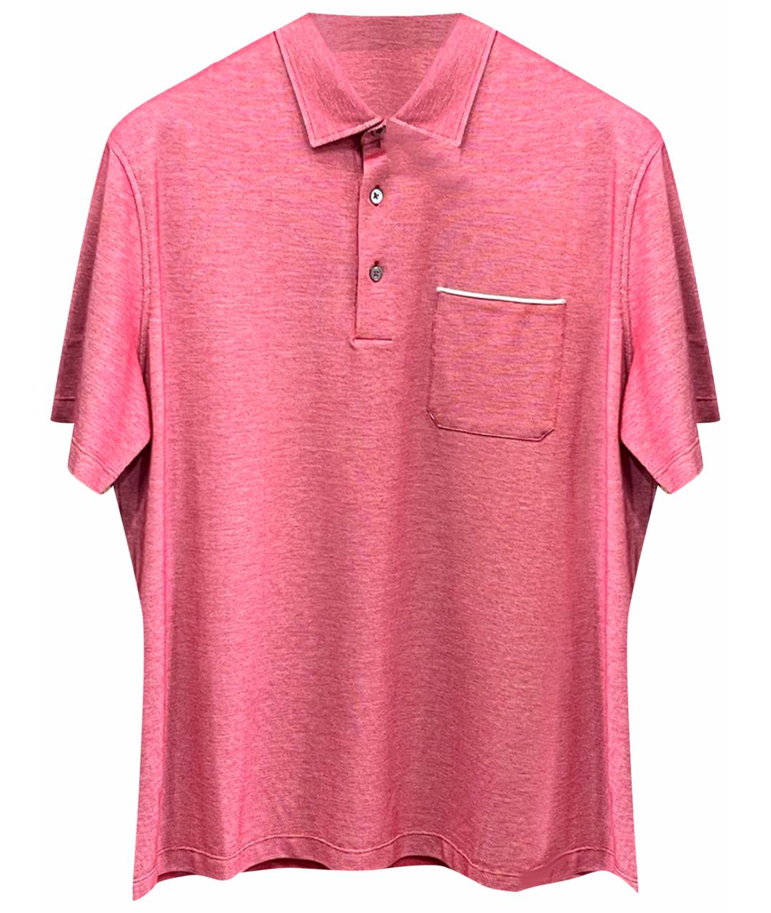 ERMENEGILDO ZEGNA XXX Красное хлопковое поло с коротким рукавом, фото 1