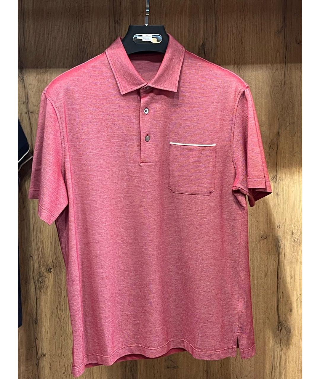ERMENEGILDO ZEGNA XXX Красное хлопковое поло с коротким рукавом, фото 4