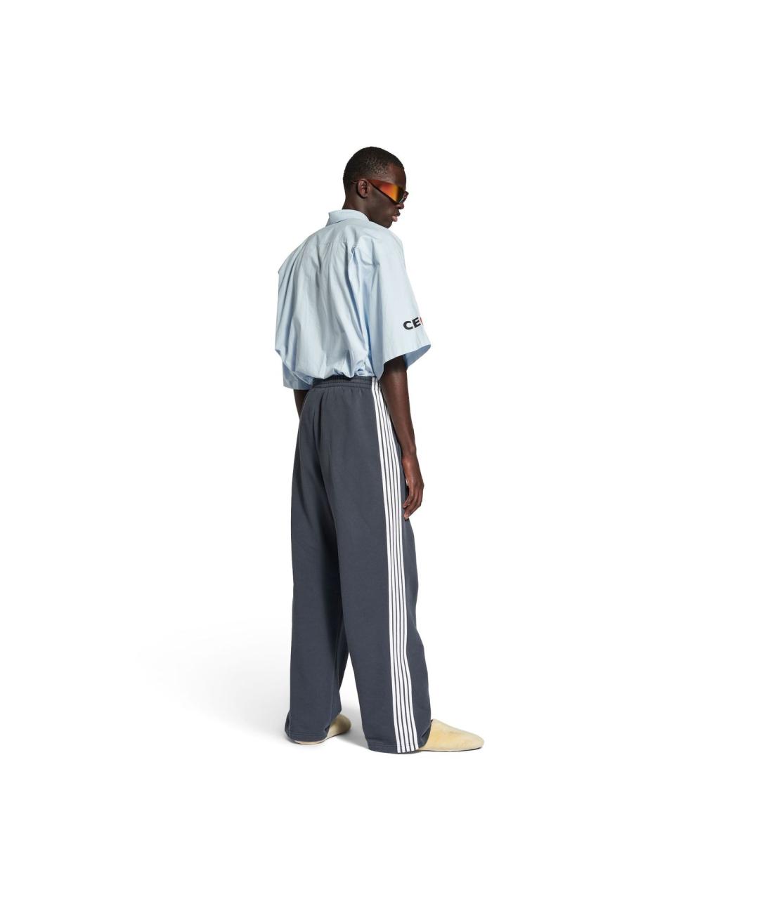 BALENCIAGA Темно-синие хлопковые повседневные брюки, фото 4