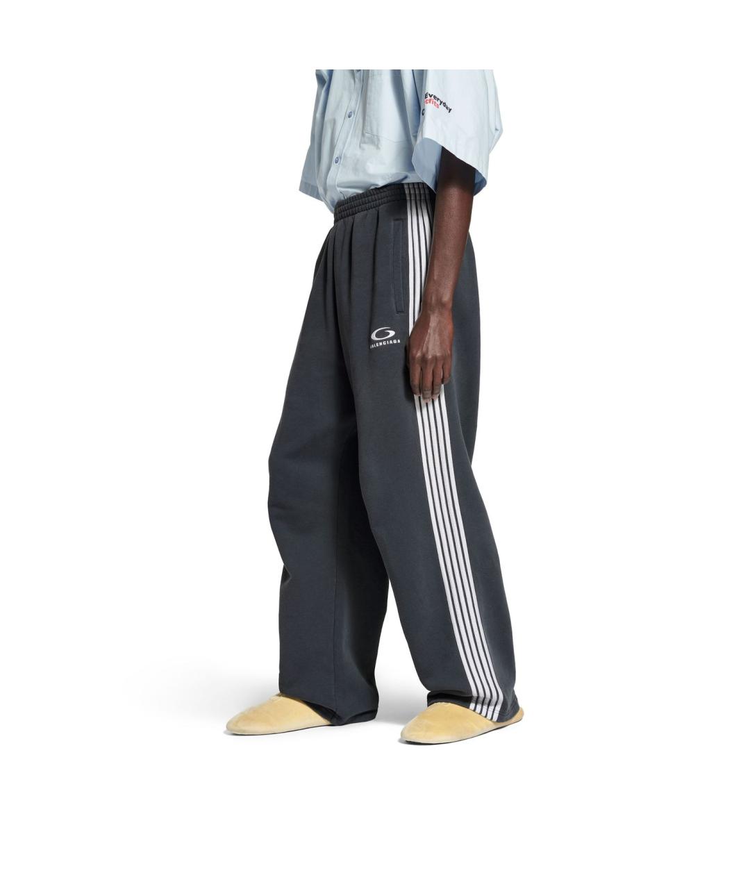 BALENCIAGA Темно-синие хлопковые повседневные брюки, фото 3