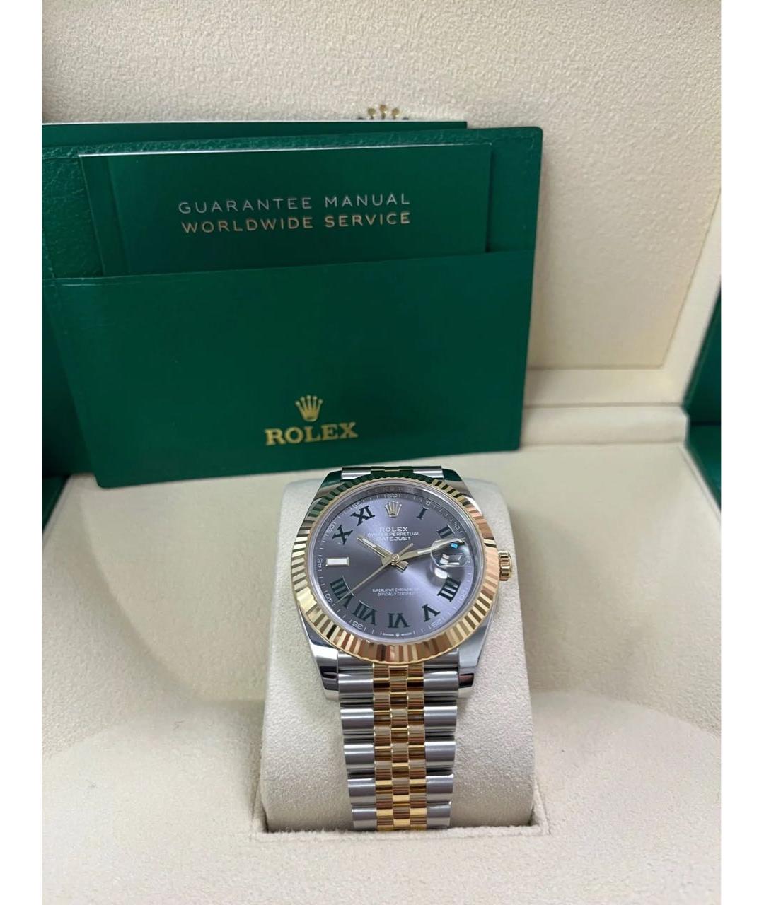 ROLEX Антрацитовые часы из желтого золота, фото 2