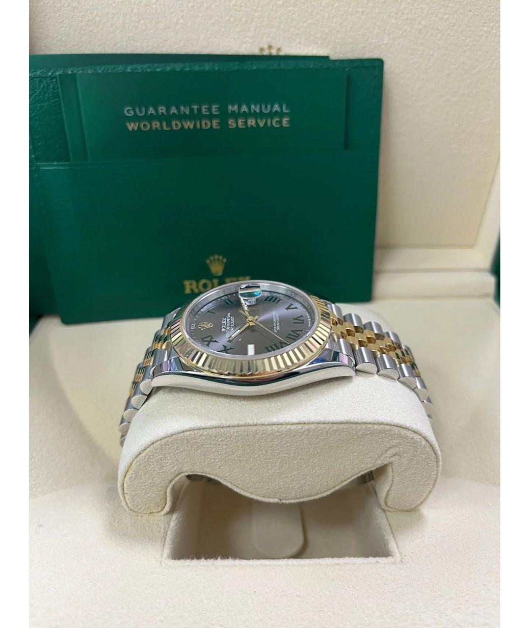 ROLEX Антрацитовые часы из желтого золота, фото 3