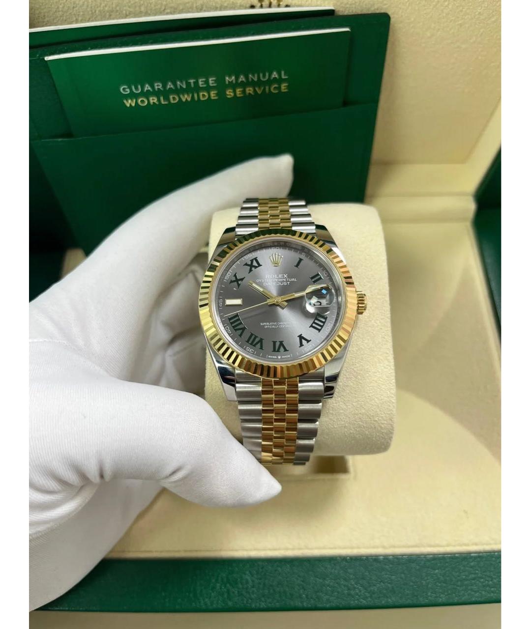ROLEX Антрацитовые часы из желтого золота, фото 6