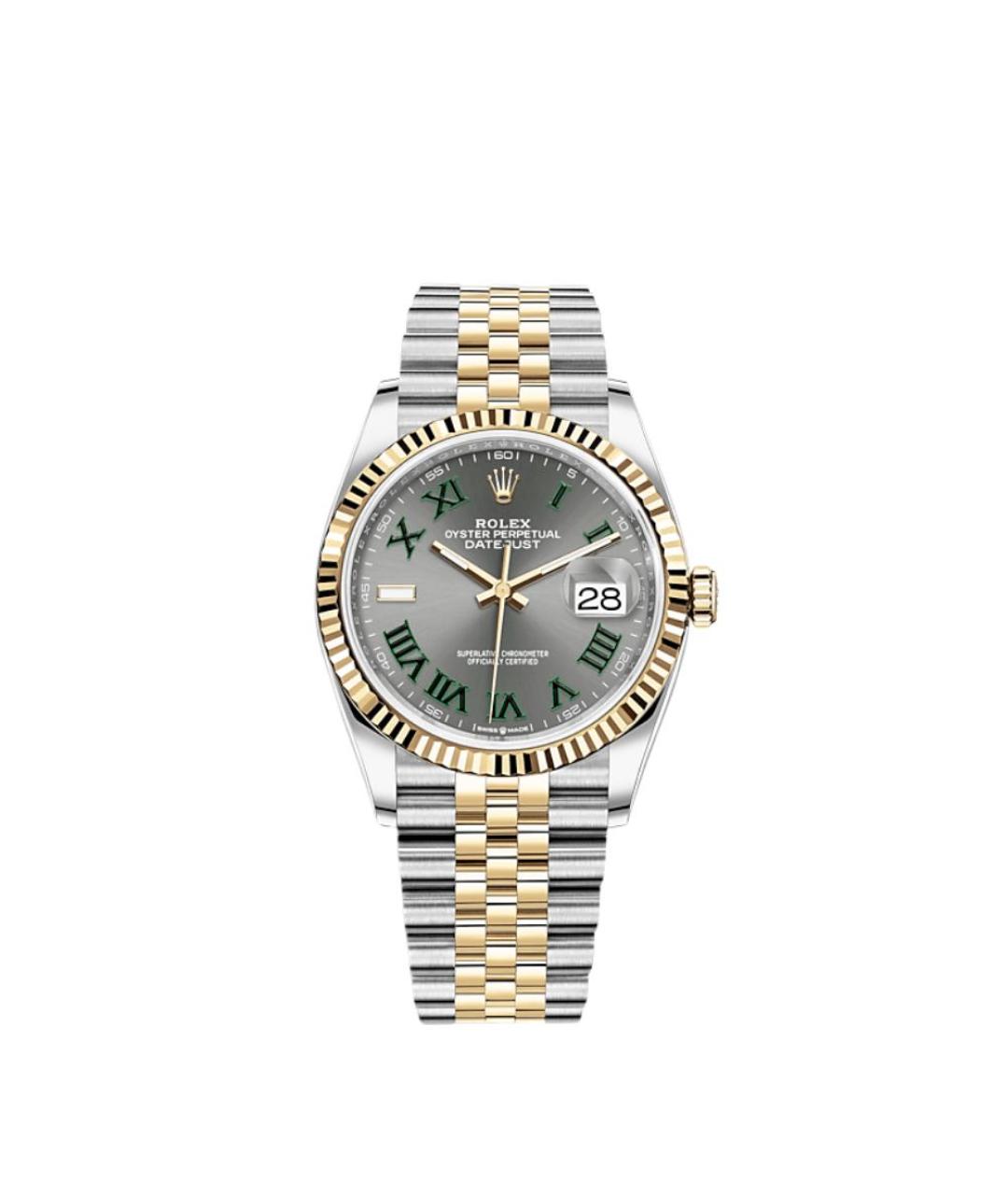ROLEX Антрацитовые часы из желтого золота, фото 1