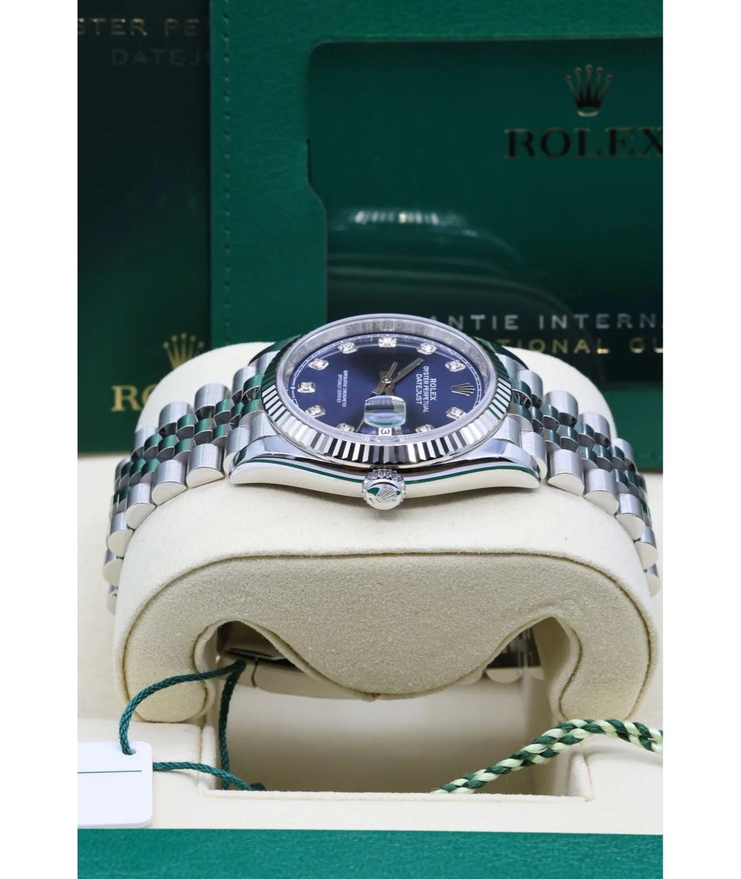 ROLEX Темно-синие часы из белого золота, фото 8