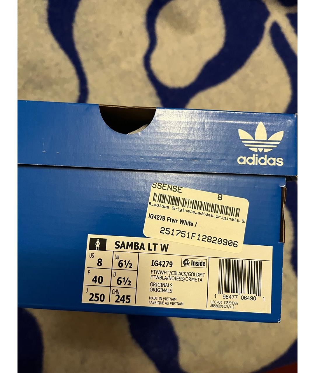 ADIDAS Белые кожаные кроссовки, фото 5