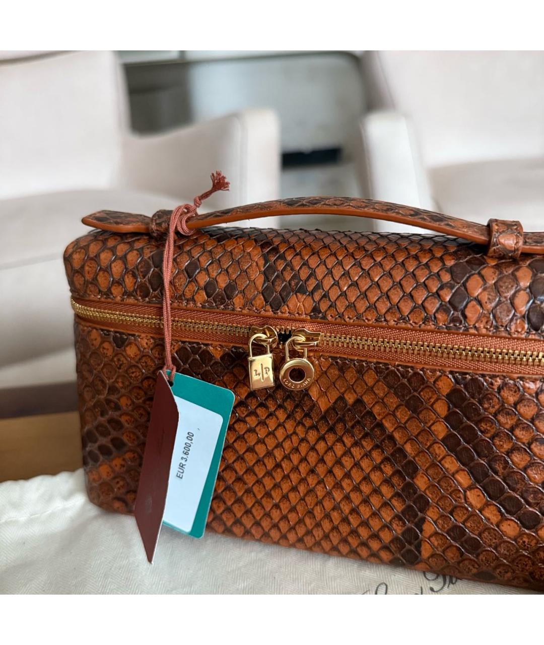 LORO PIANA Коричневая сумка через плечо из экзотической кожи, фото 6