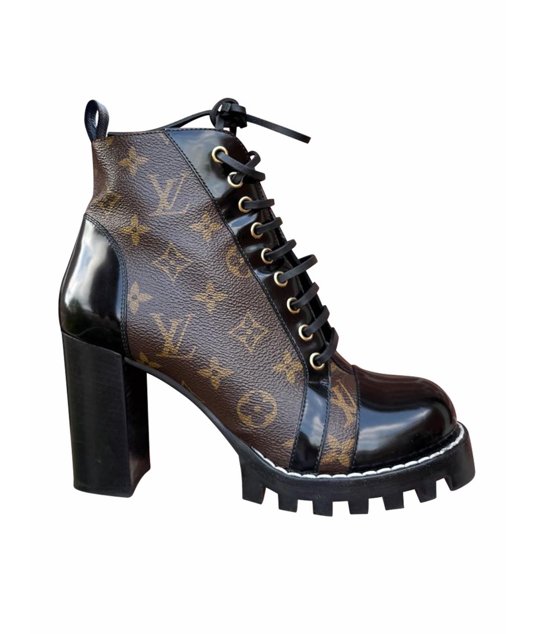 LOUIS VUITTON Коричневые кожаные ботильоны, фото 1
