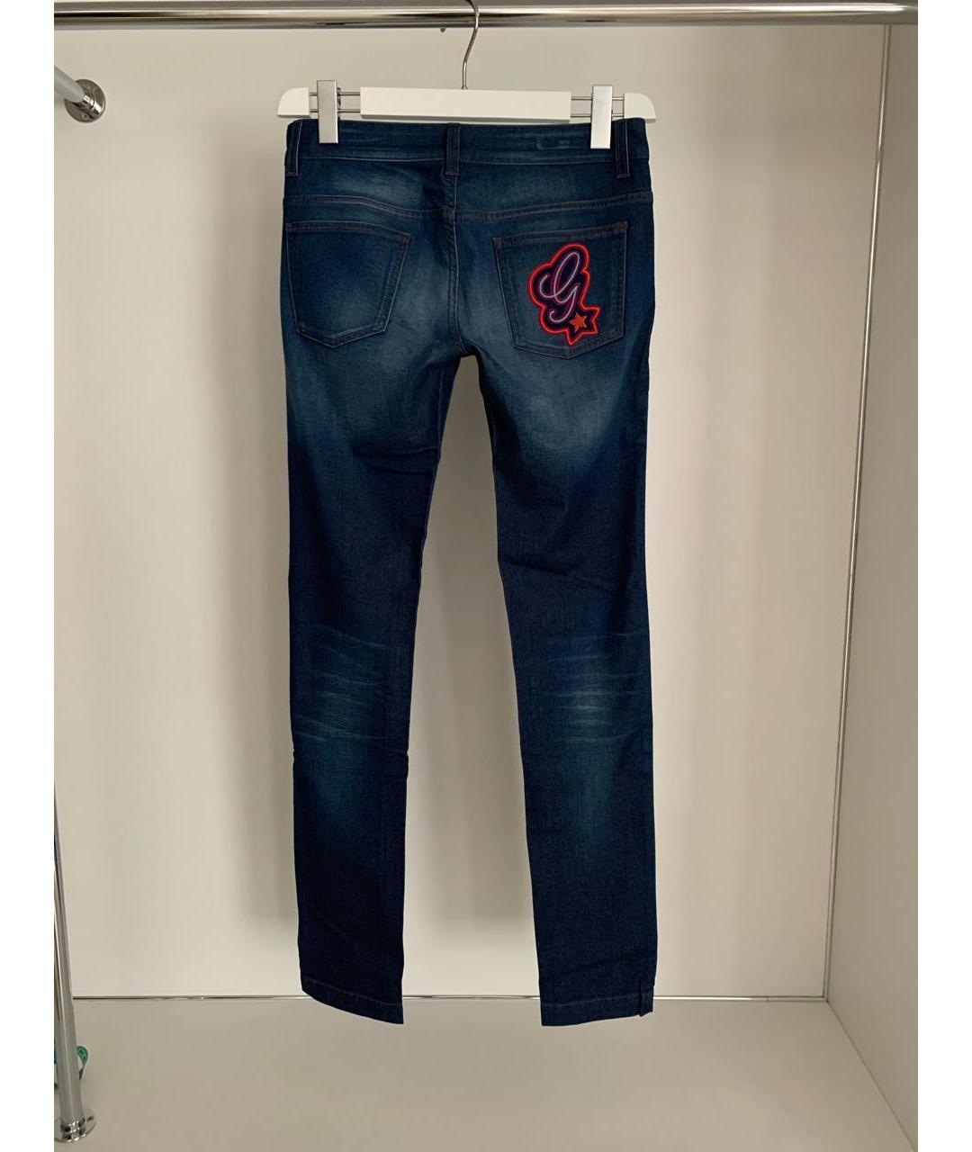 GUCCI Синие хлопковые джинсы слим, фото 2