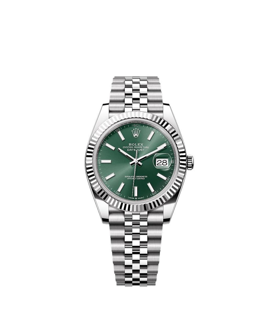 ROLEX Зеленые часы из белого золота, фото 1