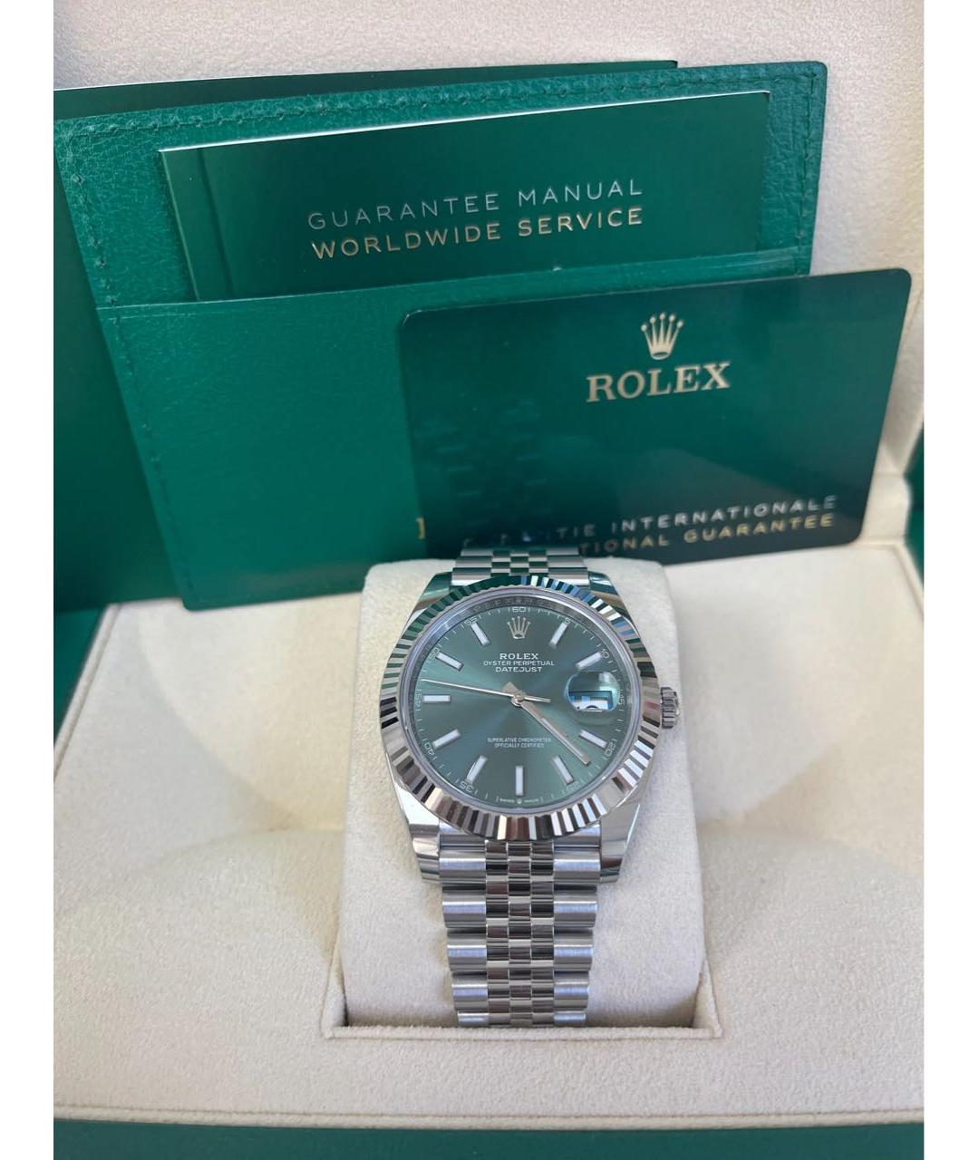 ROLEX Зеленые часы из белого золота, фото 3