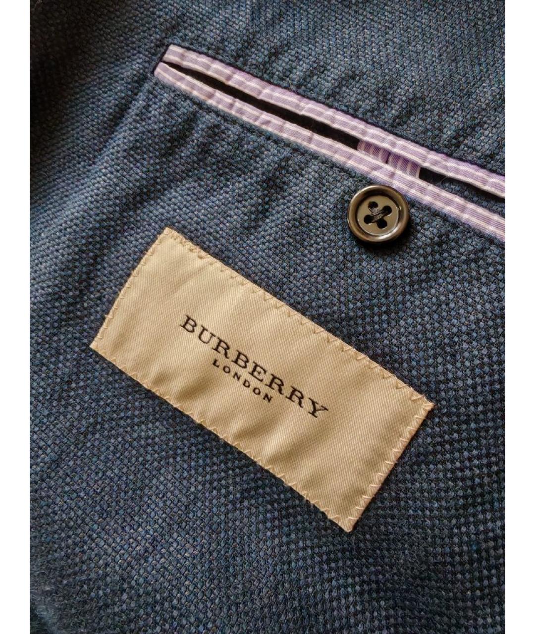 BURBERRY Темно-синий льняной пиджак, фото 3