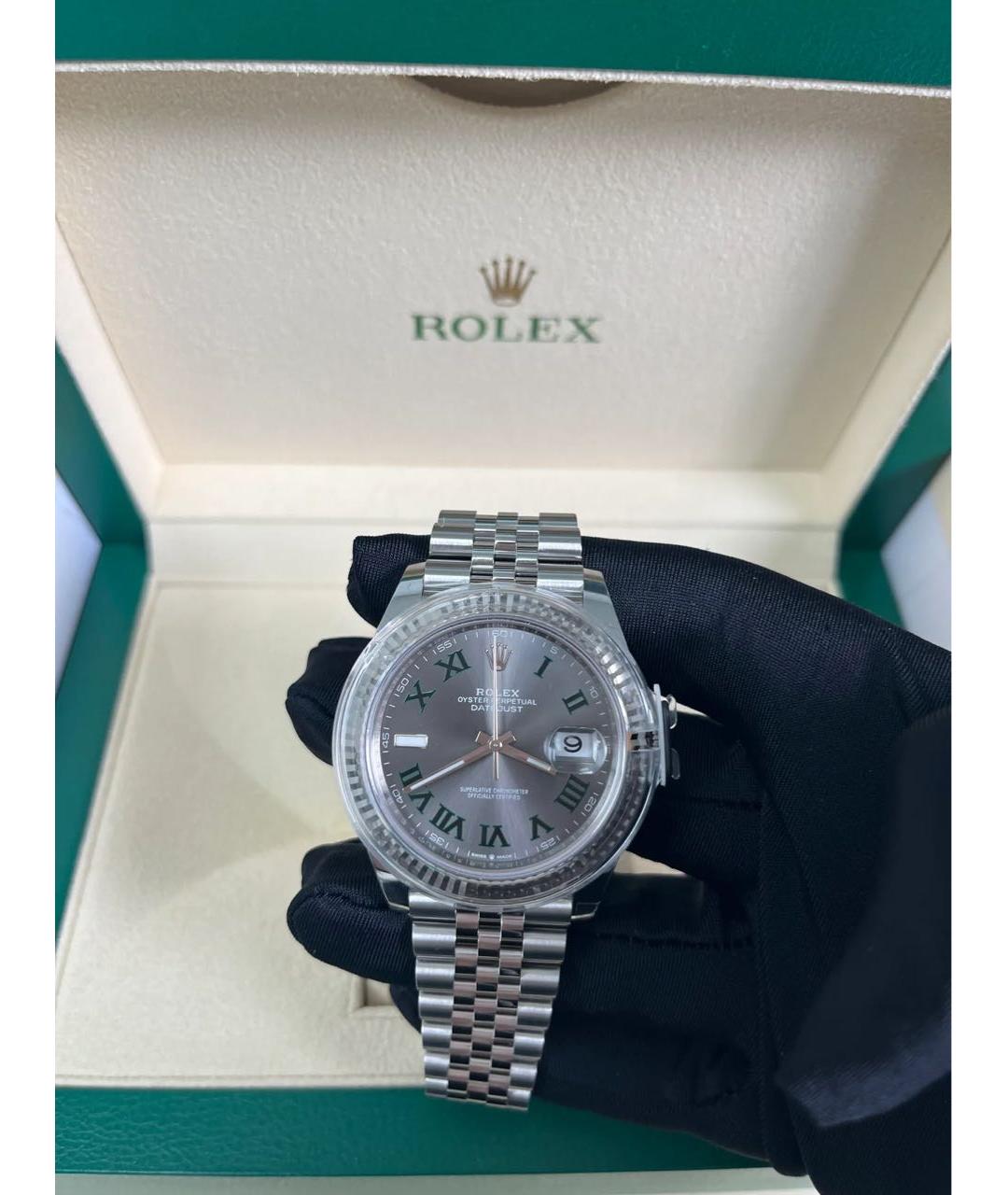 ROLEX Антрацитовые часы из белого золота, фото 7