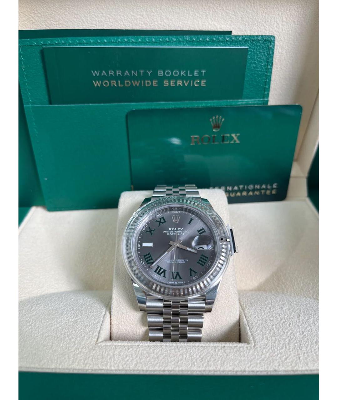 ROLEX Антрацитовые часы из белого золота, фото 2