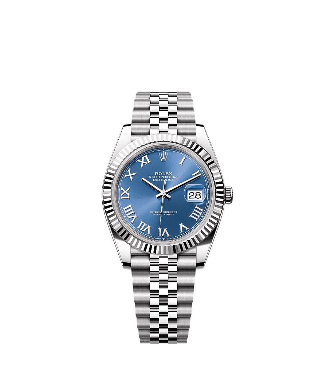 ROLEX Синие часы из белого золота, фото 1