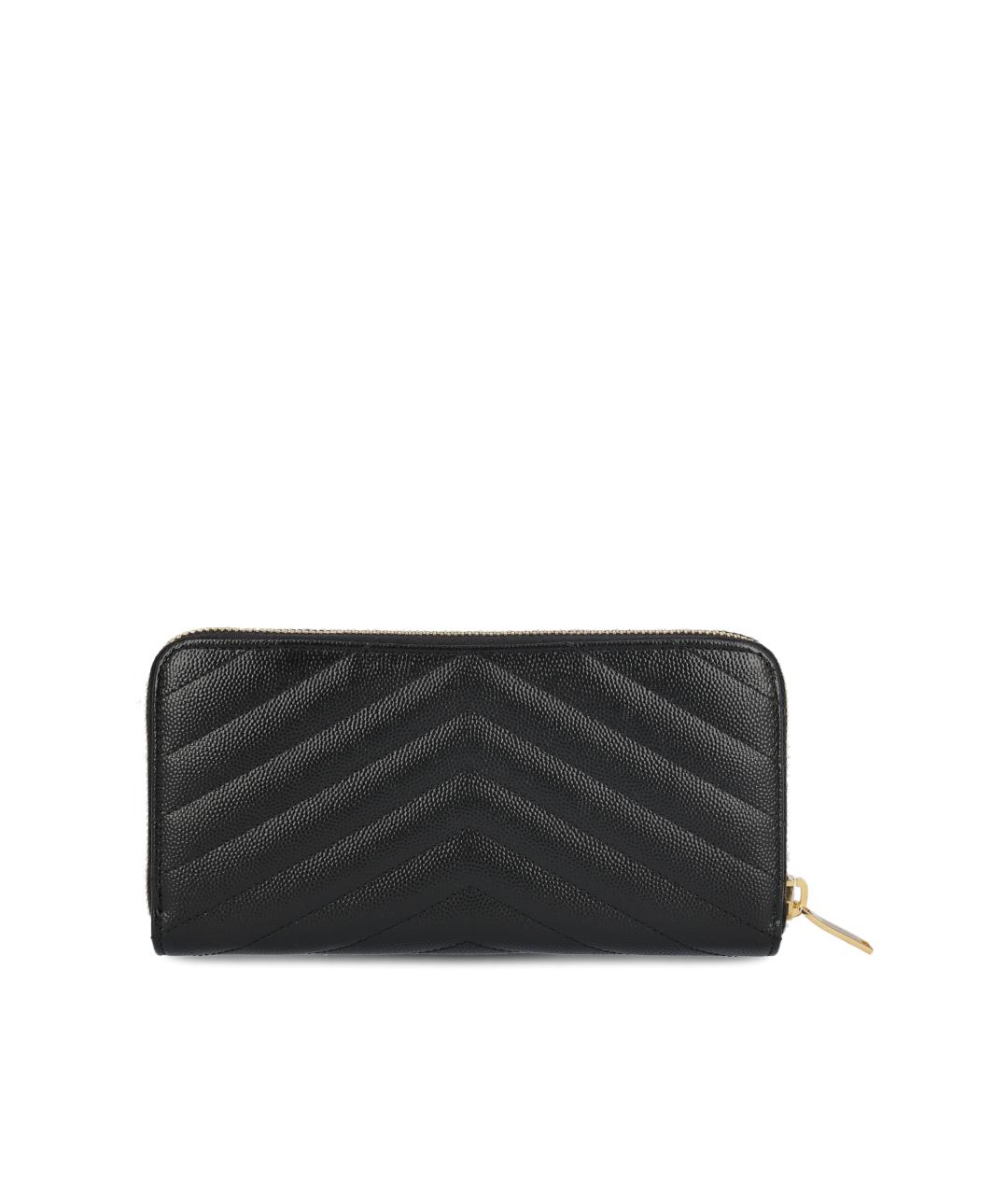 SAINT LAURENT Черный кожаный кошелек, фото 4