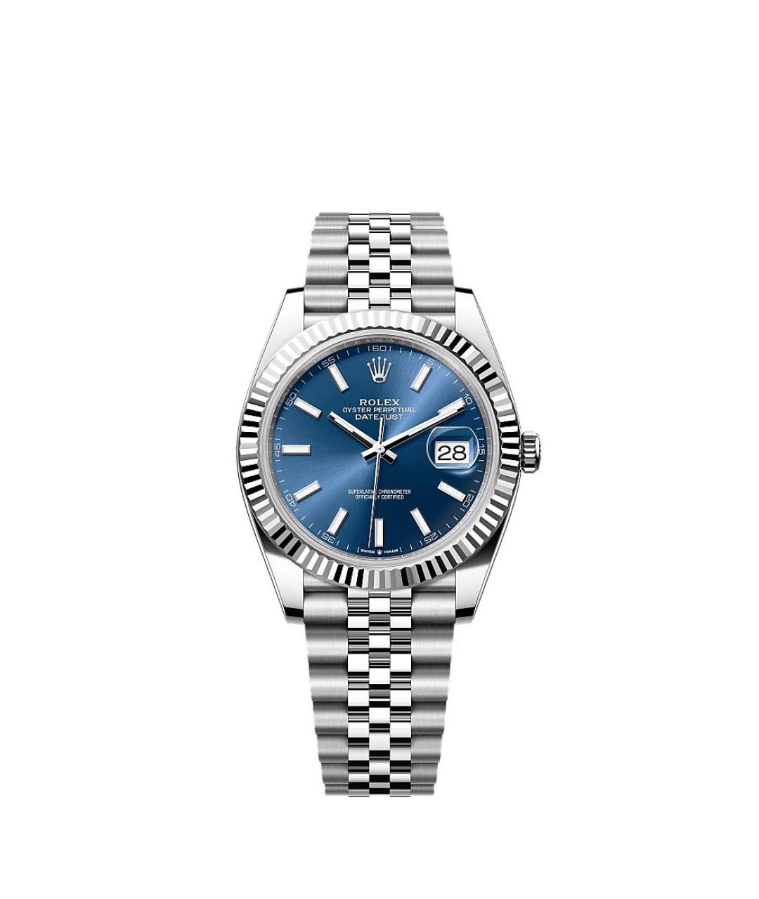 ROLEX Синие часы из белого золота, фото 1
