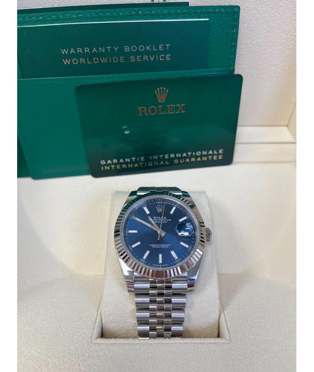 ROLEX Синие часы из белого золота, фото 2
