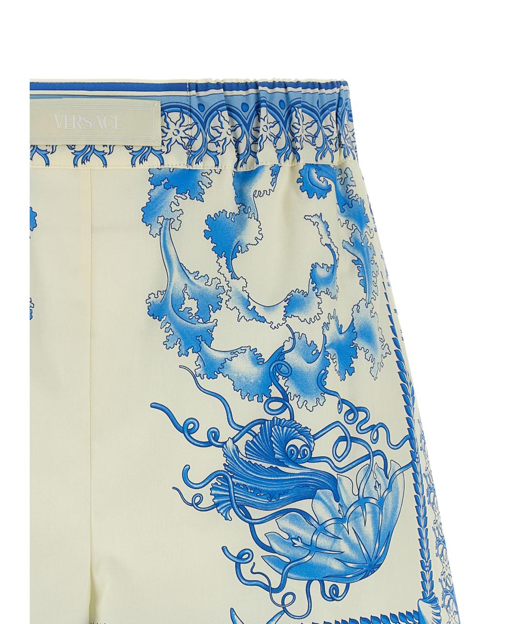 VERSACE Голубые хлопковые шорты, фото 3