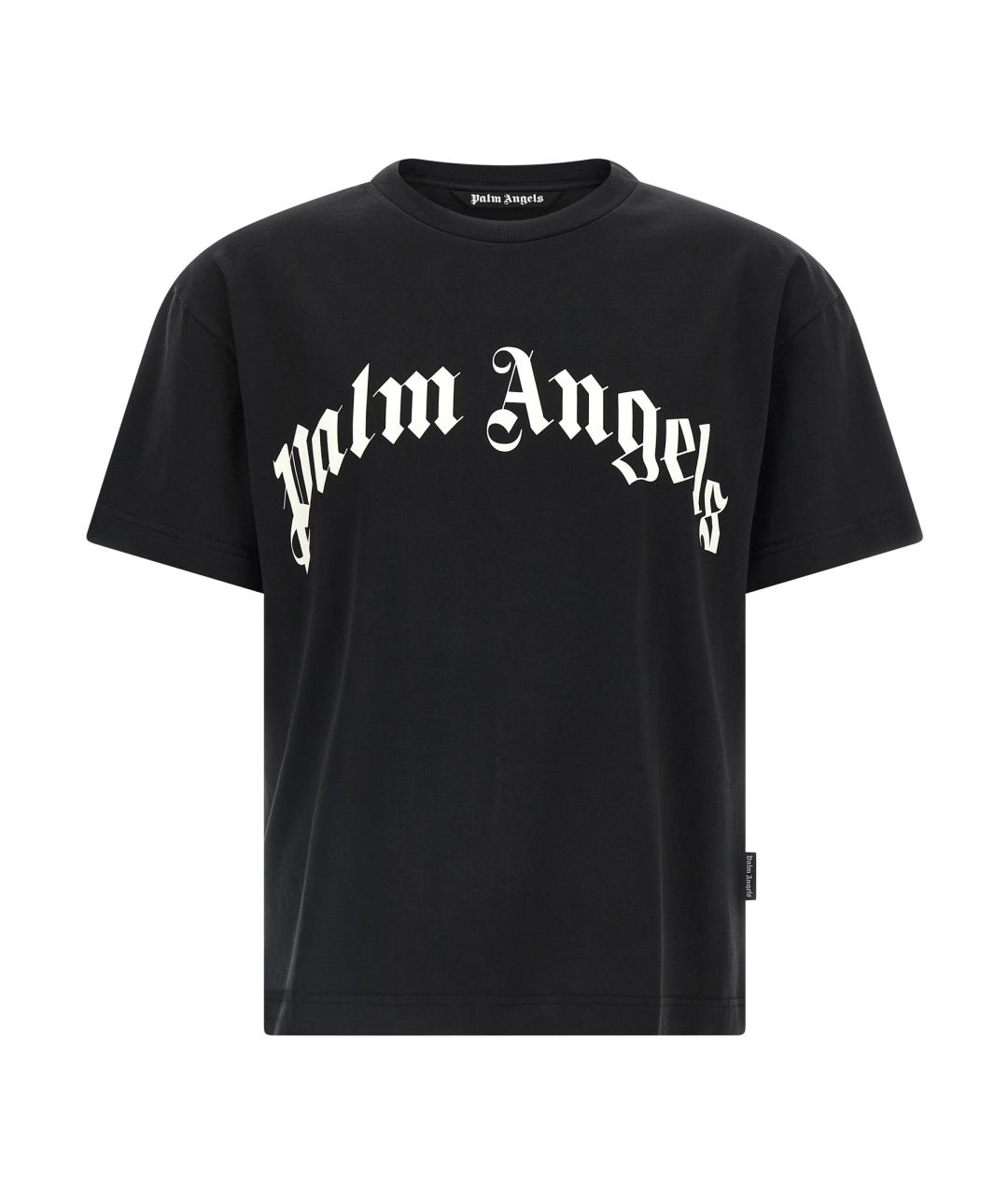 PALM ANGELS Черная хлопковая футболка, фото 1