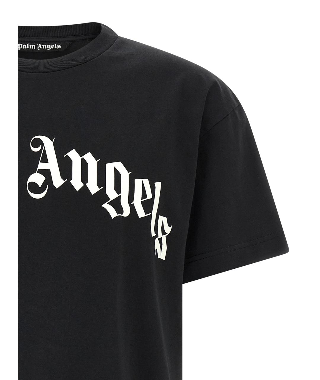 PALM ANGELS Черная хлопковая футболка, фото 3