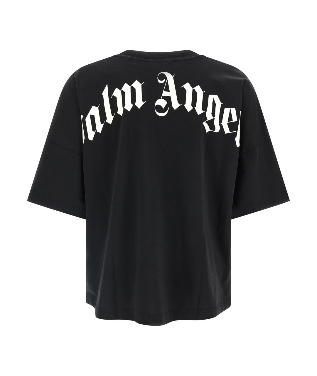PALM ANGELS Черная хлопковая футболка, фото 2