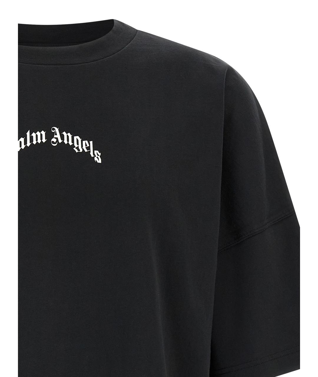 PALM ANGELS Черная хлопковая футболка, фото 3