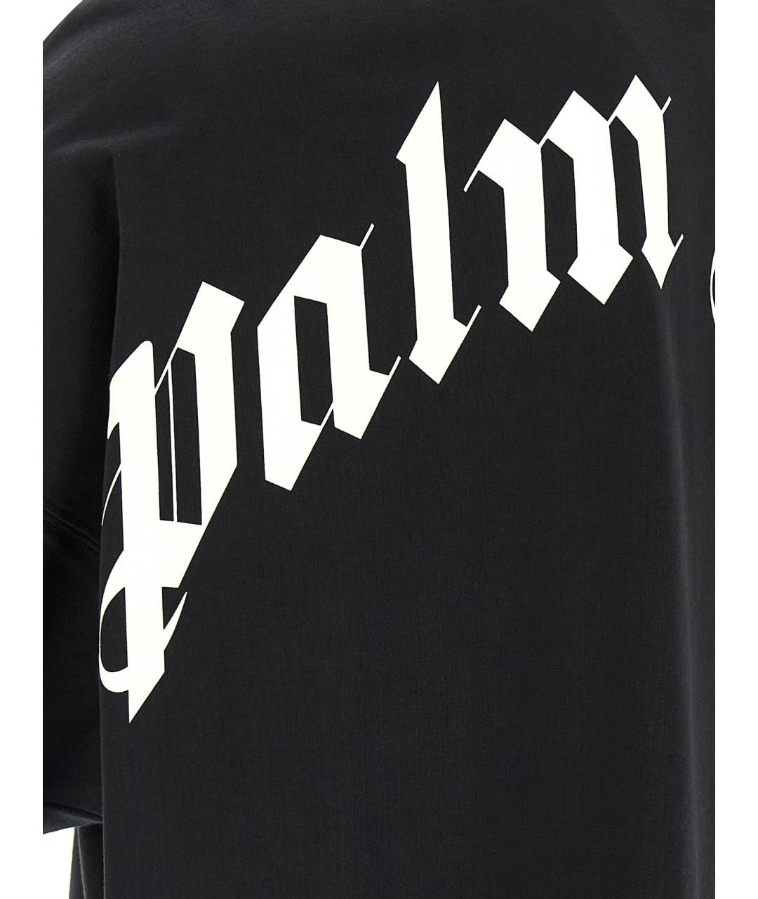 PALM ANGELS Черная хлопковая футболка, фото 4