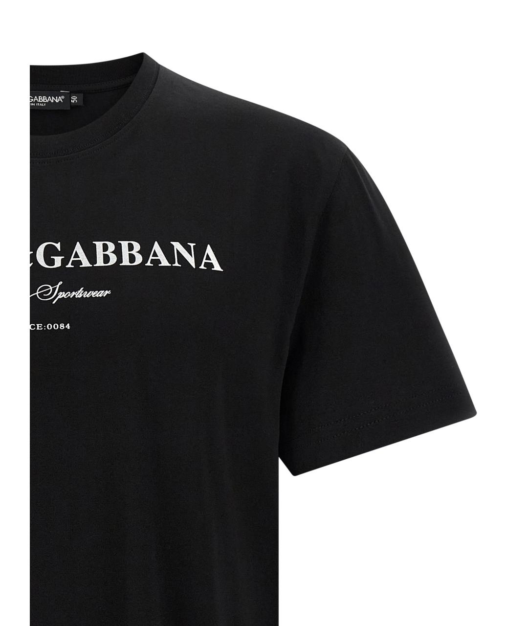 DOLCE&GABBANA Черная хлопковая футболка, фото 3