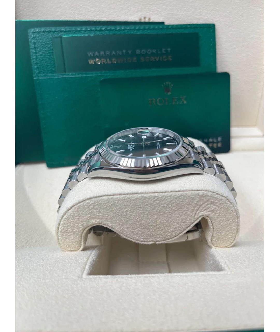 ROLEX Черные часы из белого золота, фото 6