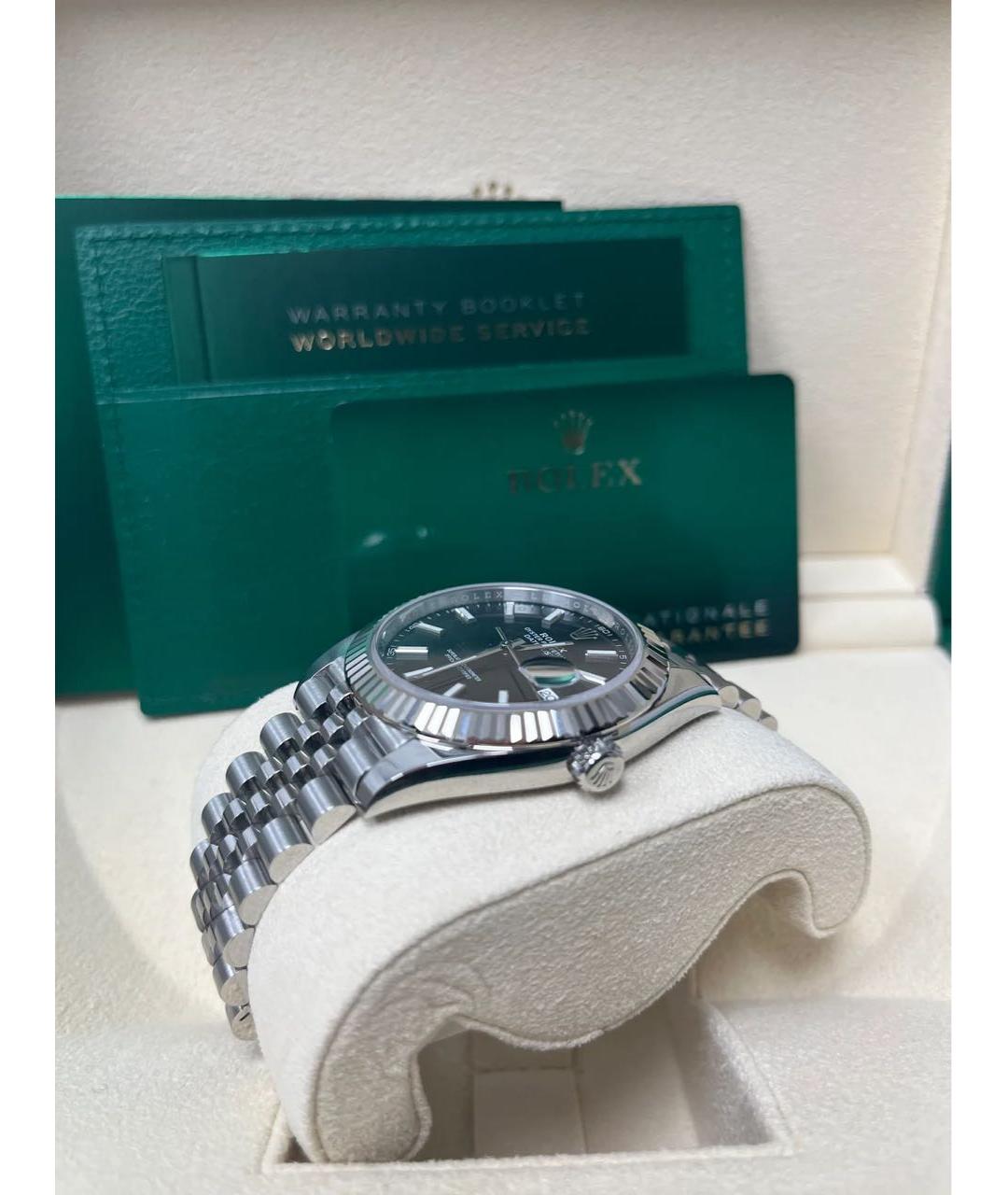 ROLEX Черные часы из белого золота, фото 5