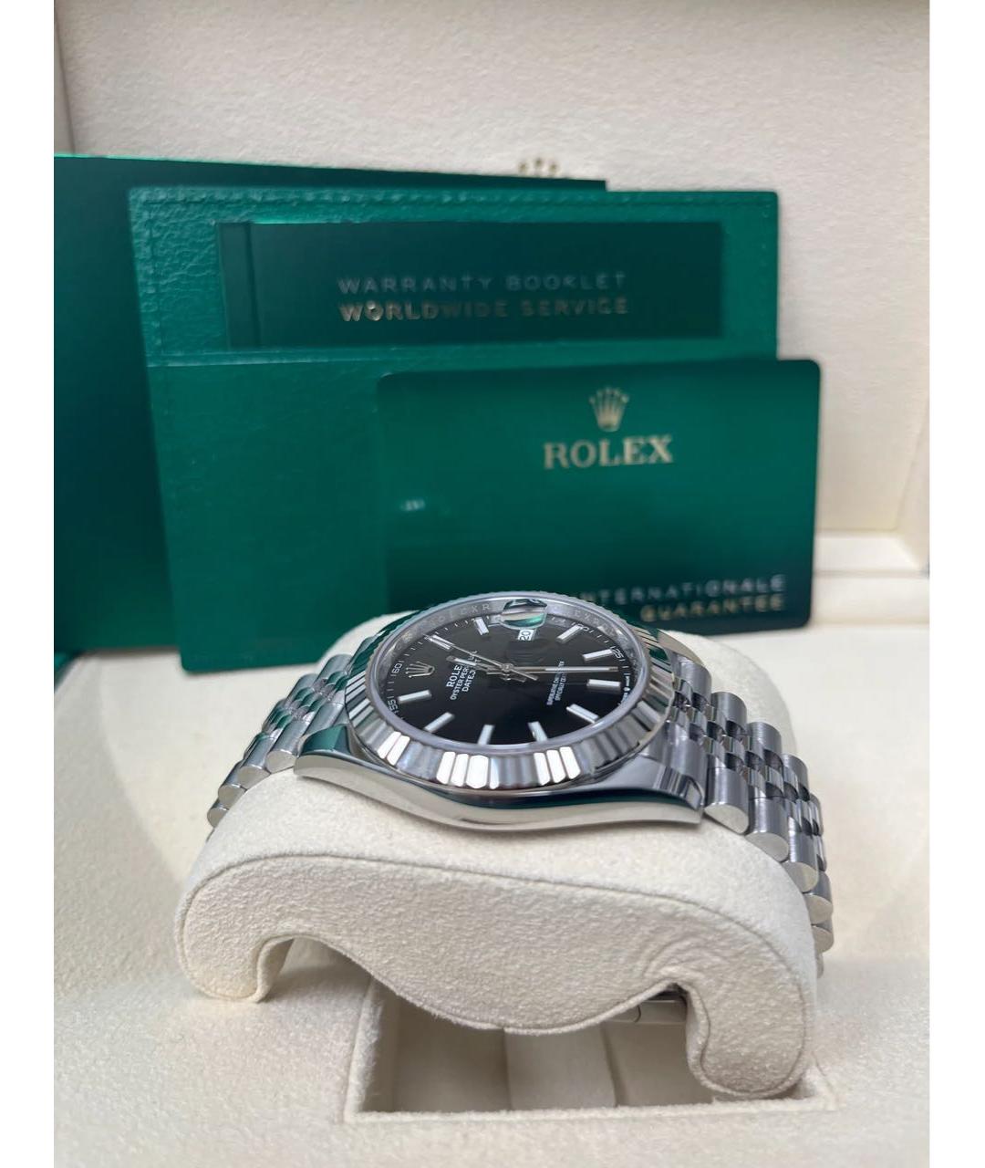 ROLEX Черные часы из белого золота, фото 3