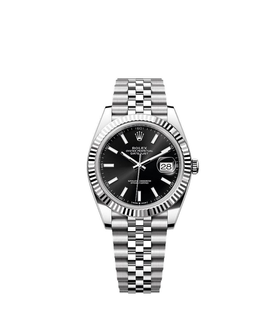 ROLEX Черные часы из белого золота, фото 1