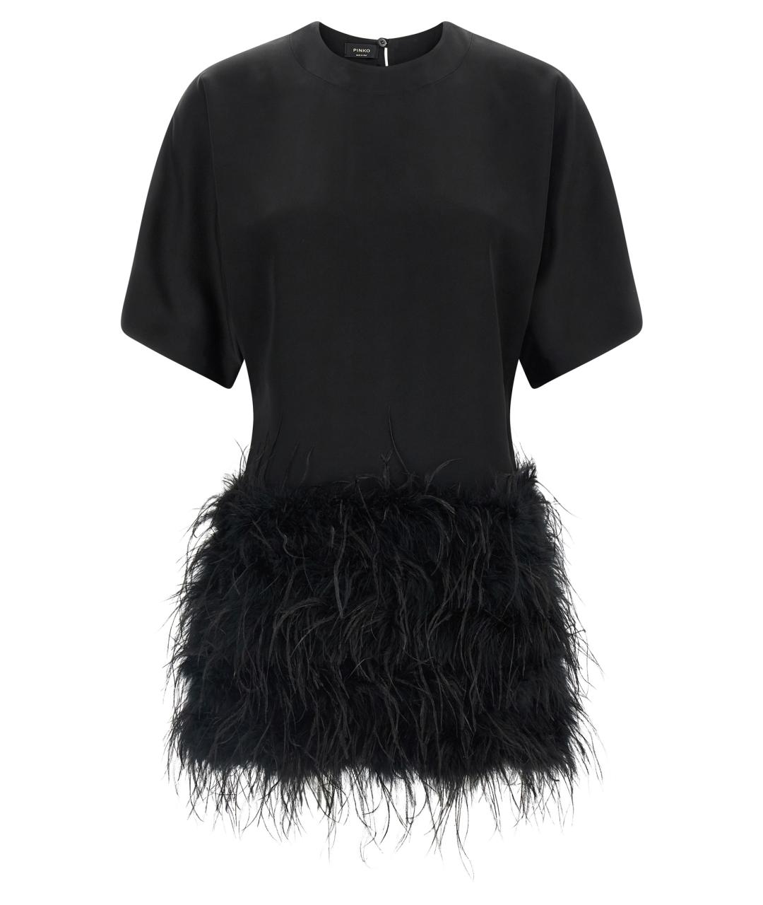 PINKO Черное ацетатное коктейльное платье, фото 1
