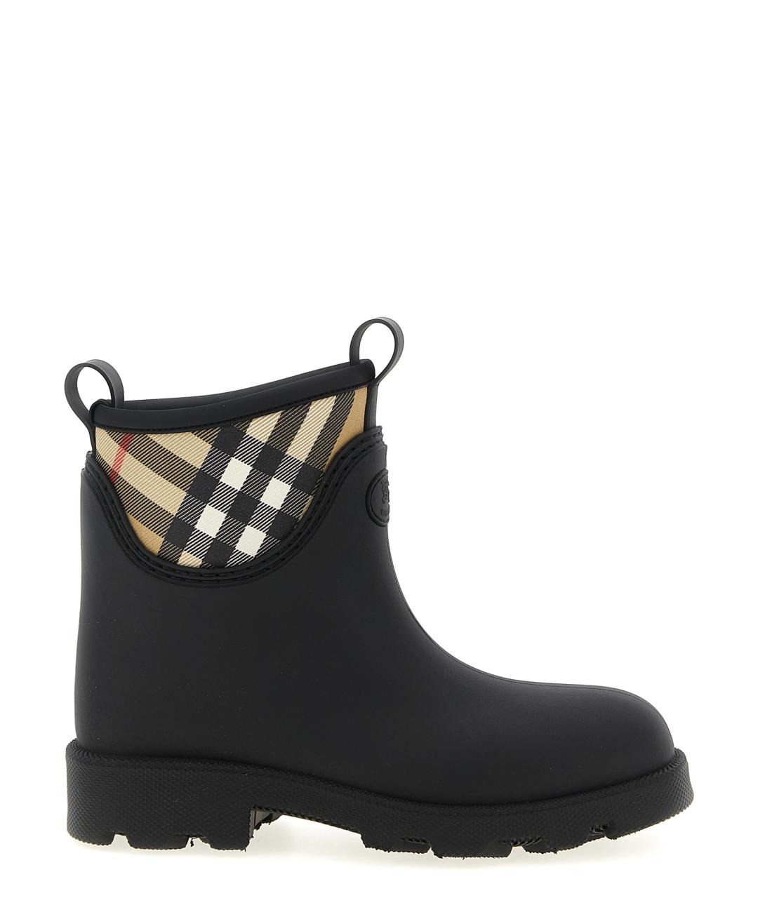 BURBERRY Черные резиновые полусапоги, фото 1