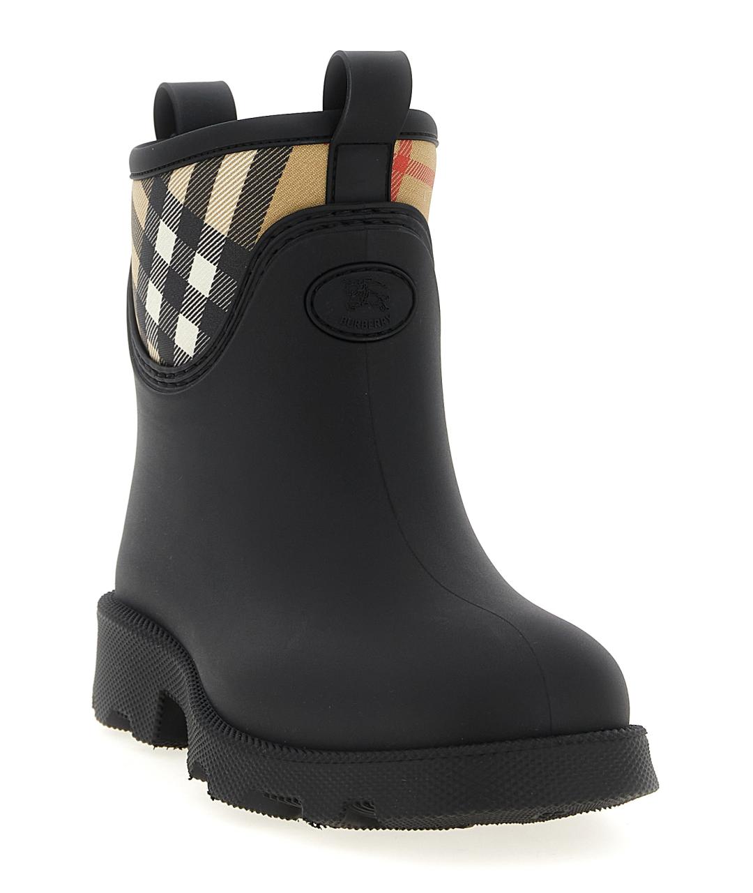 BURBERRY Черные резиновые полусапоги, фото 2
