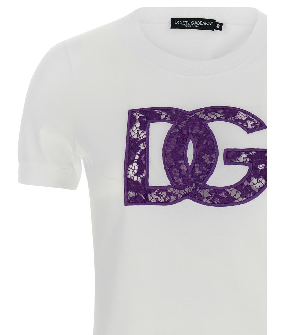 DOLCE&GABBANA Белая хлопковая футболка, фото 3