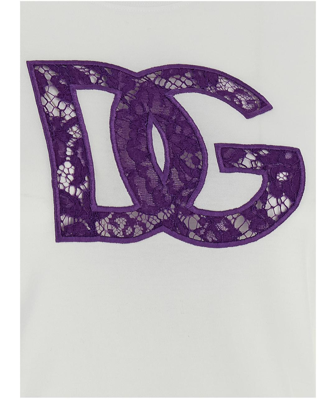 DOLCE&GABBANA Белая хлопковая футболка, фото 4