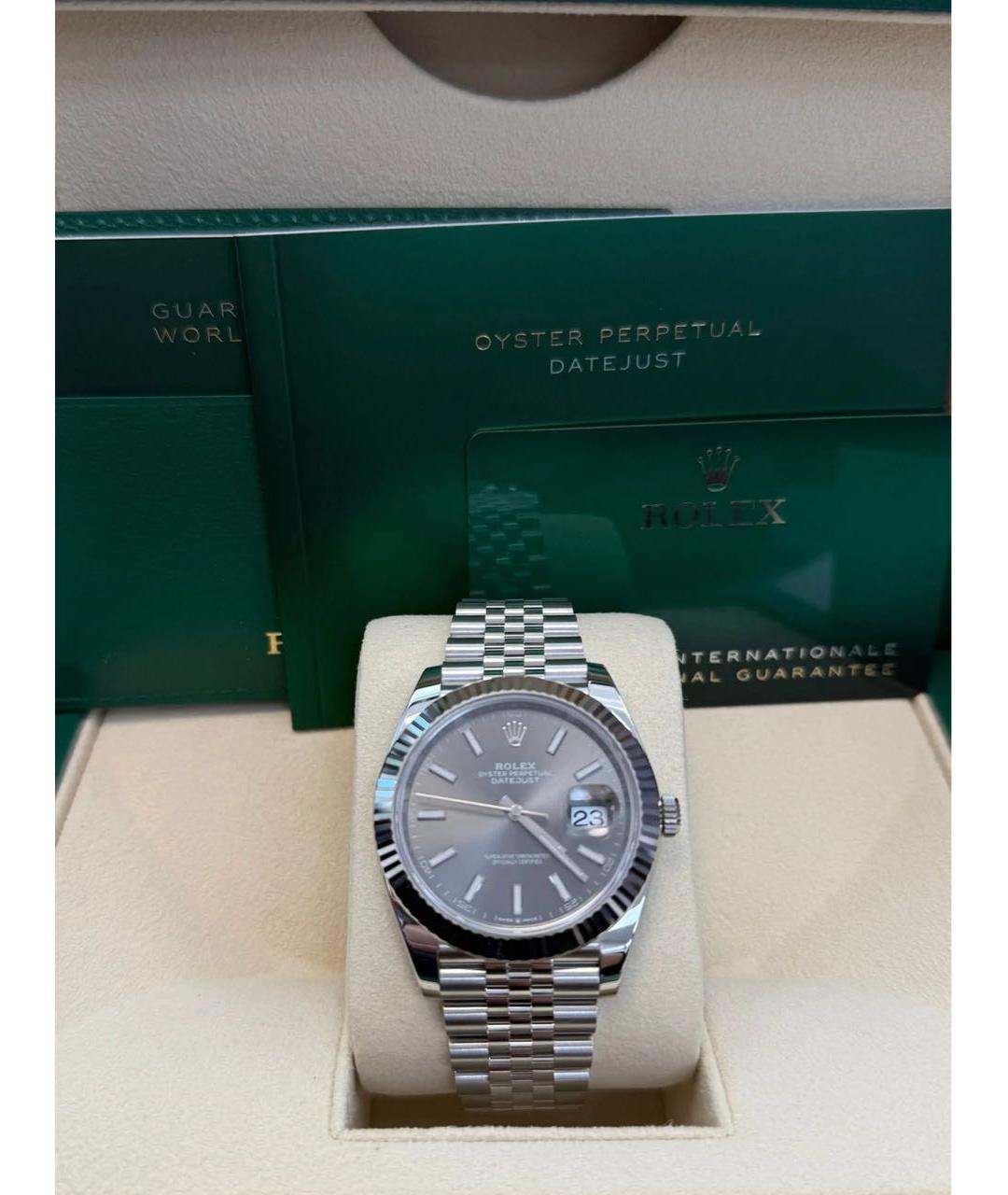 ROLEX Антрацитовые часы из белого золота, фото 2