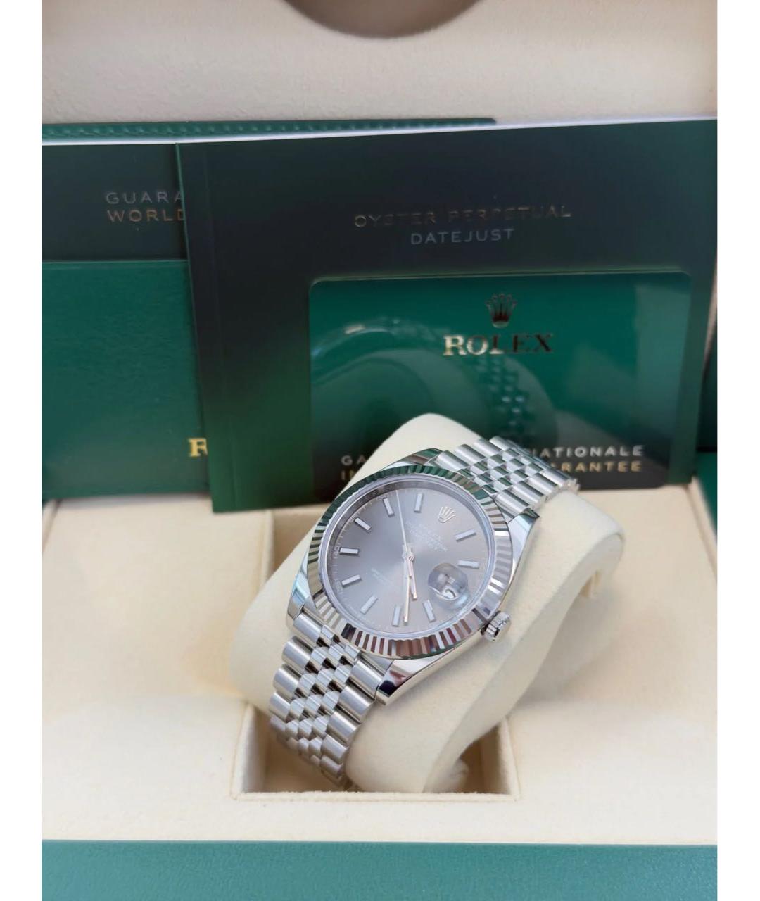 ROLEX Антрацитовые часы из белого золота, фото 6