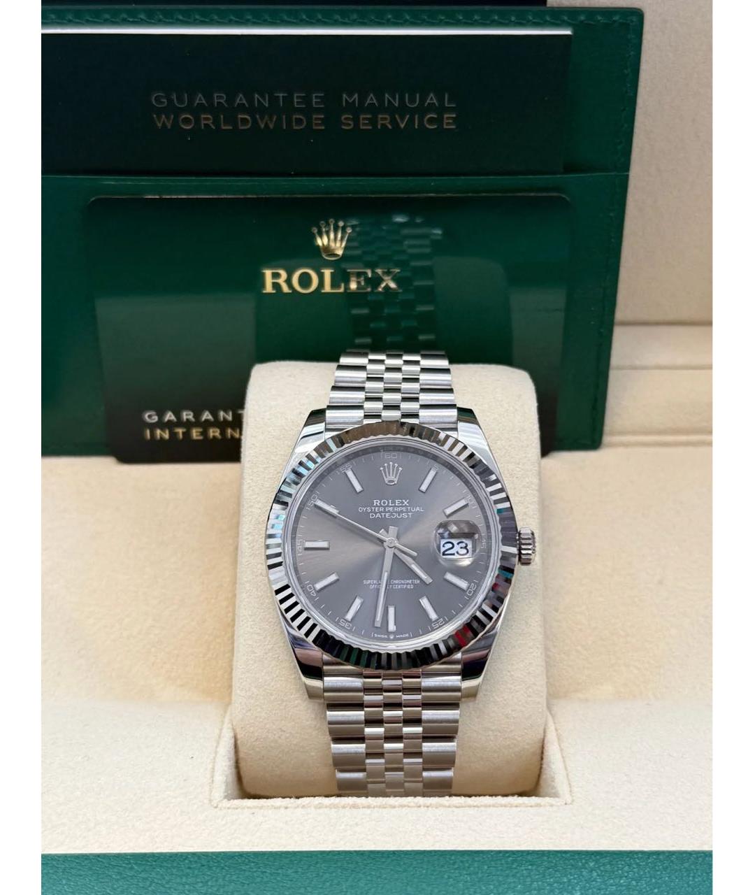 ROLEX Антрацитовые часы из белого золота, фото 8