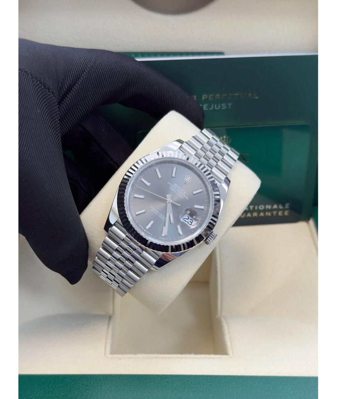 ROLEX Антрацитовые часы из белого золота, фото 7