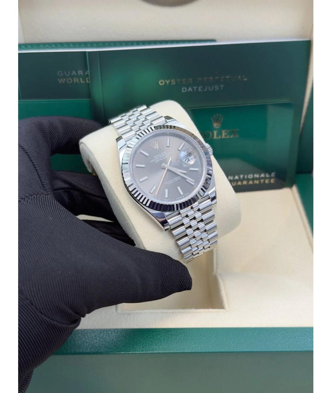 ROLEX Антрацитовые часы из белого золота, фото 3