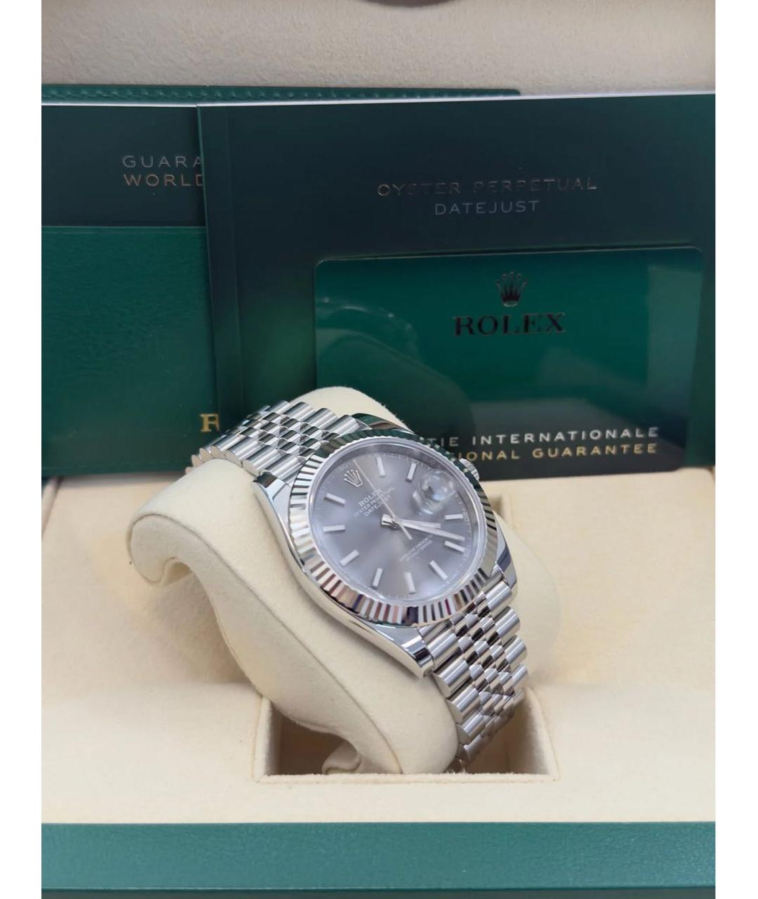 ROLEX Антрацитовые часы из белого золота, фото 5