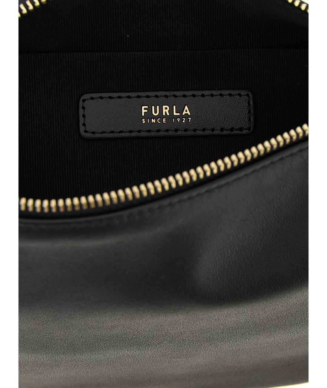 FURLA Черная кожаная сумка через плечо, фото 4