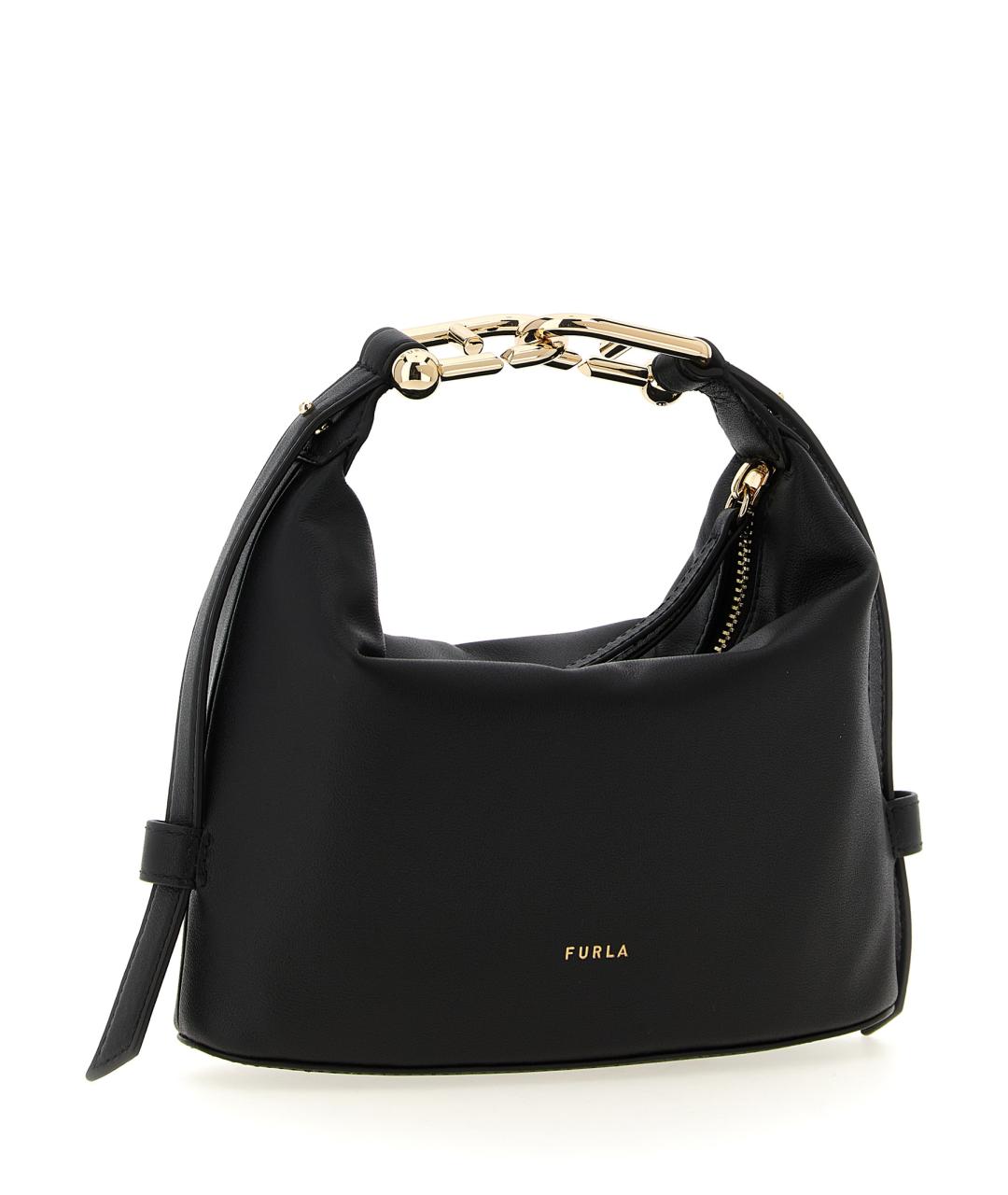 FURLA Черная кожаная сумка через плечо, фото 2